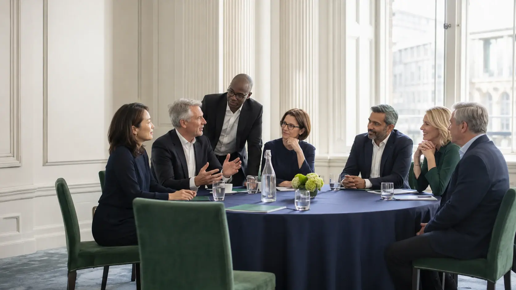 International professionals participating in a trusted membership community